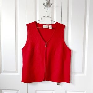 Vintage Red Wool Cableknit Sweater Vest XLarge Studio Works Christmas Valentines